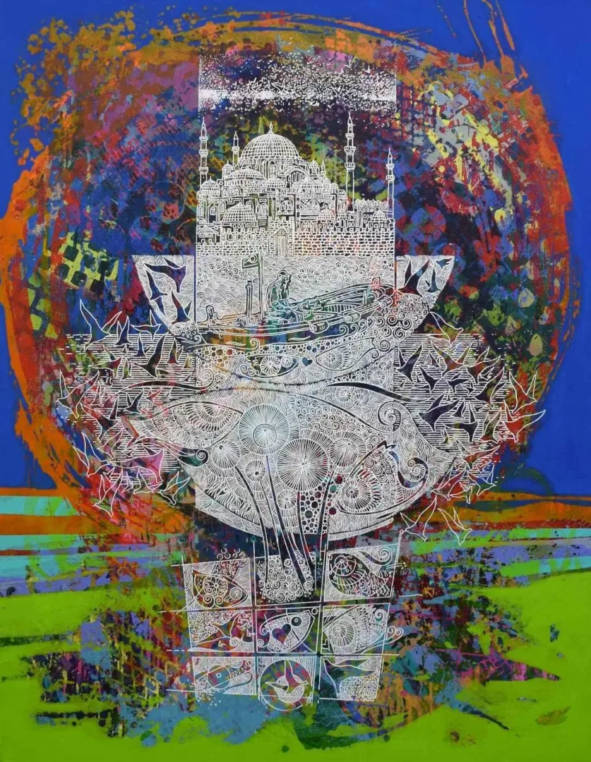 ENGİN KORKMAZ — 2015 Bu eser ENGİN KORKMAZ tarafından 2015 yılında 93x72 cm ölçülerinde Tuval üzeri akrilik boya tekniği ile yapılmıştır.