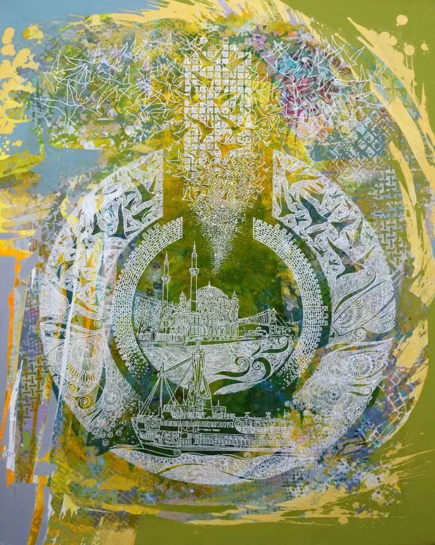 ENGİN KORKMAZ — 2015 Bu eser ENGİN KORKMAZ tarafından 2015 yılında 93x72 cm ölçülerinde Tuval üzeri akrilik boya tekniği ile yapılmıştır.