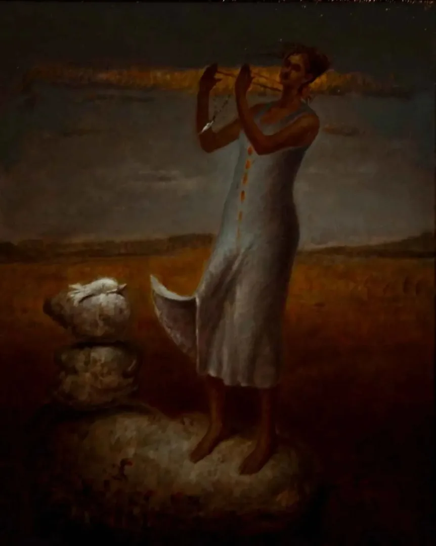 SERTAP YEĞİN — “Ağıt”, 2015 "Ağıt" eseri SERTAP YEĞİN tarafından 2015 yılında 50x40 cm ölçülerinde Tuval üzeri yağlı boya tekniği ile yapılmıştır.