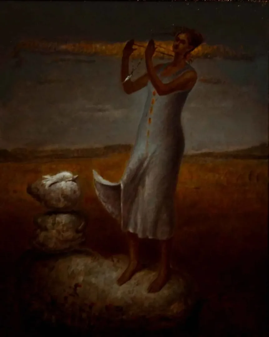 SERTAP YEĞİN — “Ağıt”, 2015 "Ağıt" eseri SERTAP YEĞİN tarafından 2015 yılında 50x40 cm ölçülerinde Tuval üzeri yağlı boya tekniği ile yapılmıştır.