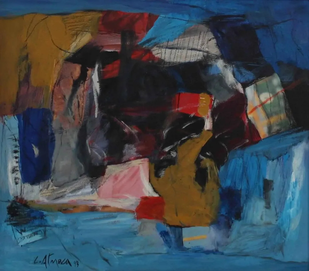 "isimsiz" eseri CAVİT ATMACA tarafından 1993 yılında 43x48 cm ölçülerinde Tuval üzeri yağlı boya tekniği ile yapılmıştır.