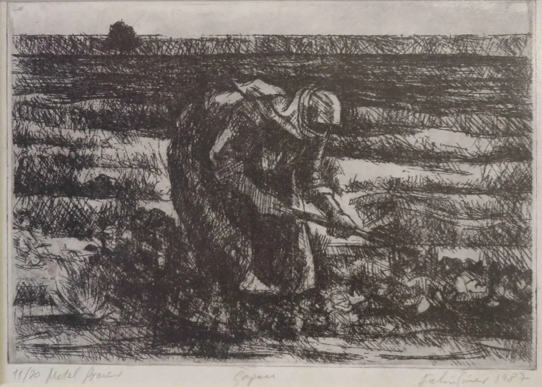yakınlaştır "Çapacı" eseri FAHRİ SÜMER tarafından 1987 yılında 18x25 cm ölçülerinde Gravür tekniği ile yapılmıştır.