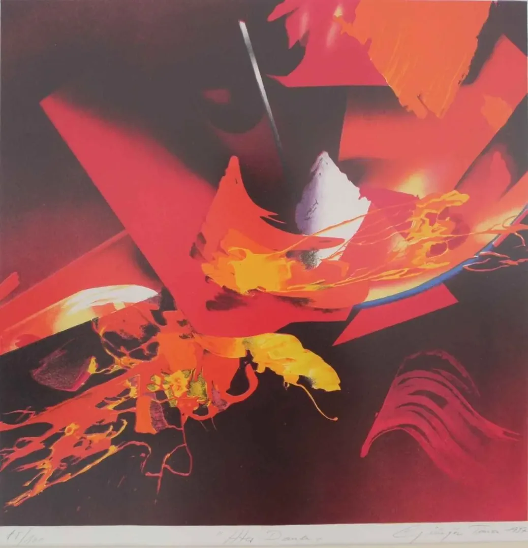 yakınlaştır "Ateş Dansı" eseri GÜNGÖR TANER tarafından 1997 yılında 53x52 cm ölçülerinde Taş Baskı 85/100 tekniği ile yapılmıştır.