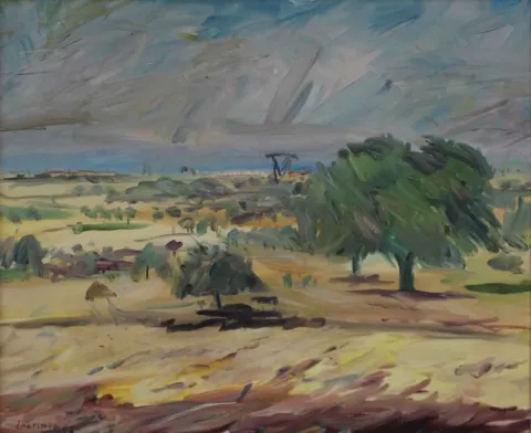 İSMAİL ALTINOK — “Dikiliden” "Dikiliden" eseri İSMAİL ALTINOK tarafından 60x75 cm ölçülerinde Tuval üzeri yağlı boya tekniği ile yapılmıştır.