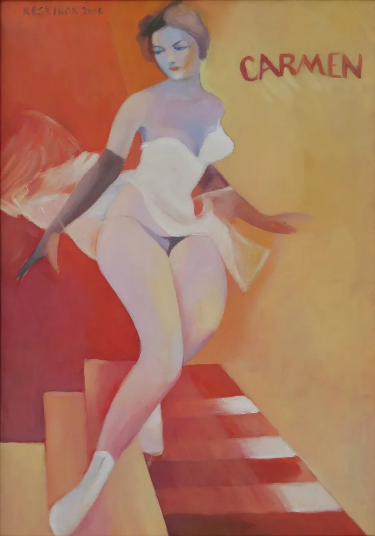 "isimsiz" eseri KAYIHAN KESKİNOK tarafından 2006 yılında 65x45 cm ölçülerinde Tuval üzeri yağlı boya tekniği ile yapılmıştır.