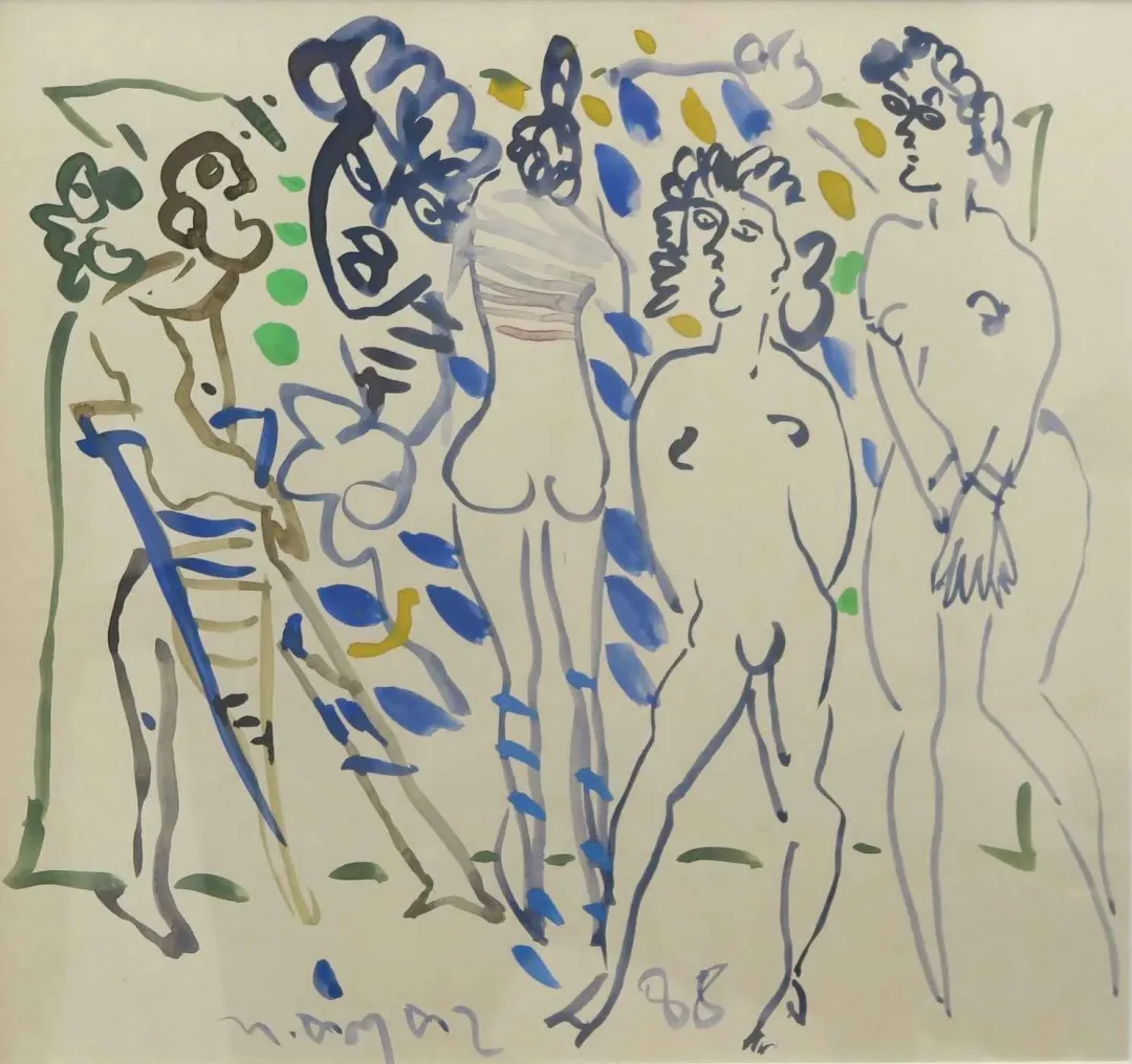 yakınlaştır "isimsiz" eseri MUSTAFA AYAZ tarafından 1988 yılında 32x34 cm ölçülerinde Kağıt üzeri sulu boya tekniği ile yapılmıştır.