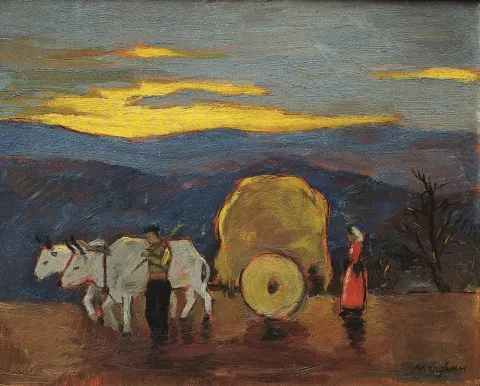 "isimsiz" eseri NURETTİN ERGÜVEN tarafından 34x42 cm ölçülerinde Tuval üzeri yağlı boya tekniği ile yapılmıştır.