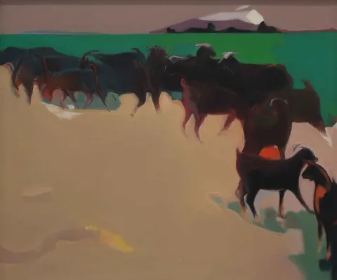 "isimsiz" eseri OSMAN AKBAY tarafından 50x60 cm ölçülerinde Tuval üzeri yağlı boya tekniği ile yapılmıştır.