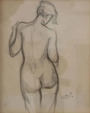 "isimsiz" eseri ZEKİ FAİK İZER tarafından 28x22 cm ölçülerinde Desen tekniği ile yapılmıştır.