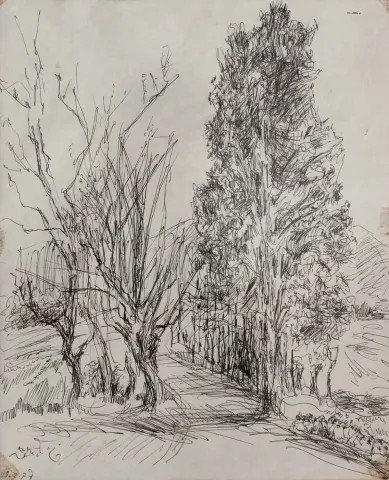 ZEKİ FAİK İZER — “isimsiz” "isimsiz" eseri ZEKİ FAİK İZER tarafından 39x32 cm ölçülerinde Desen tekniği ile yapılmıştır.