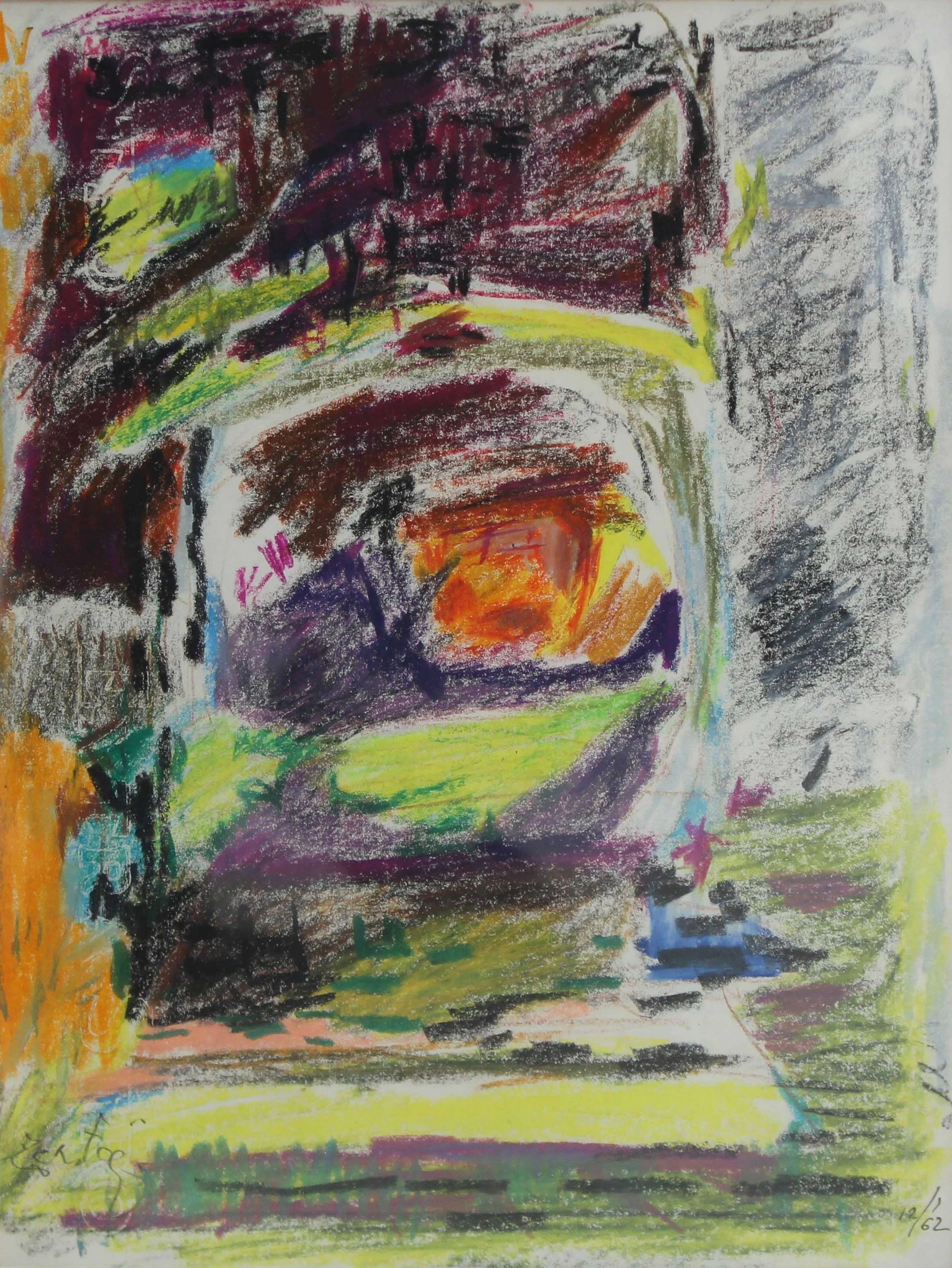 "isimsiz" eseri ZEKİ FAİK İZER tarafından 1962 yılında 28x22 cm ölçülerinde Pastel tekniği ile yapılmıştır.
