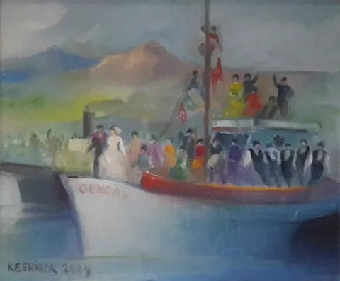 KAYIHAN KESKİNOK — “isimsiz”, 2004 "isimsiz" eseri KAYIHAN KESKİNOK tarafından 2004 yılında 25x30 cm ölçülerinde Tuval üzeri yağlı boya tekniği ile yapılmıştır.