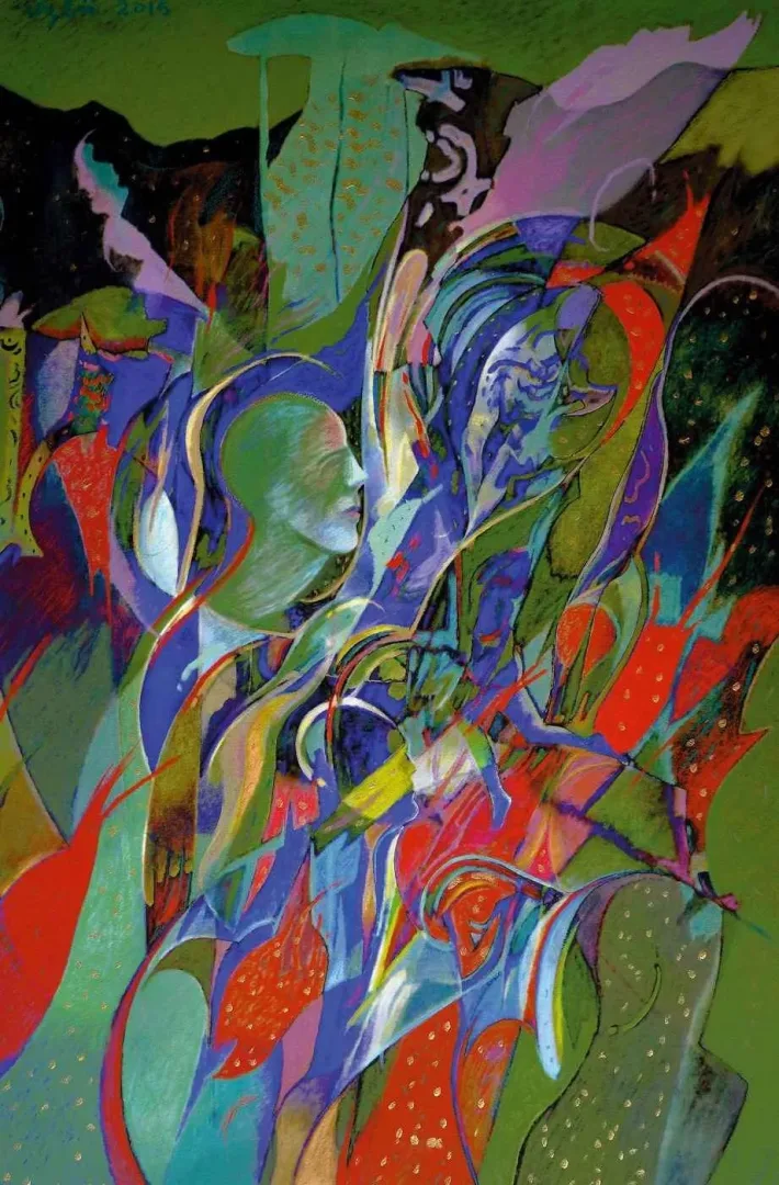 yakınlaştır "Gerilim" eseri NECMETTİN ÖZLÜ tarafından 2015 yılında 70x46 cm ölçülerinde Hahnemühle kağıt üzeri karışık teknik tekniği ile yapılmıştır.