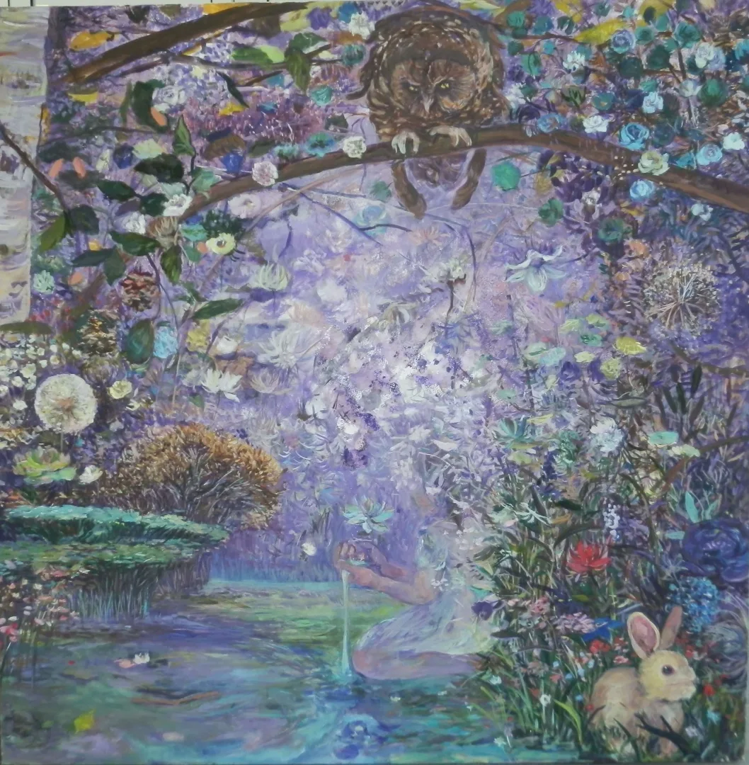 "Şifa" eseri NİL KÖKEN tarafından 2013 yılında 150x150 cm ölçülerinde Tuval üzeri yağlı boya tekniği ile yapılmıştır.