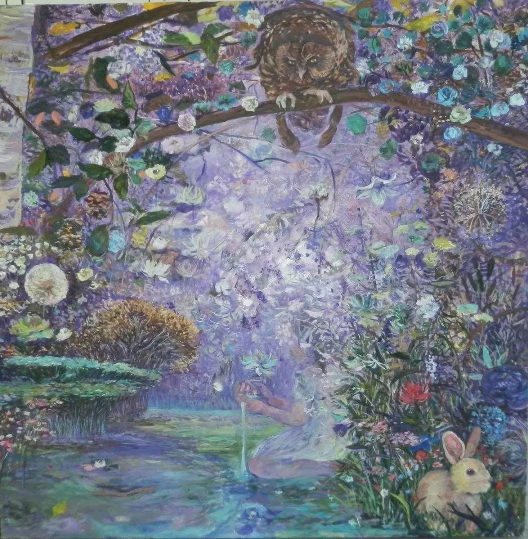 yakınlaştır "Şifa" eseri NİL KÖKEN tarafından 2013 yılında 150x150 cm ölçülerinde Tuval üzeri yağlı boya tekniği ile yapılmıştır.