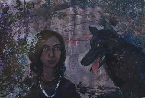 NİL KÖKEN — “Şaman 2”, 2013 "Şaman 2" eseri NİL KÖKEN tarafından 2013 yılında 80x120 cm ölçülerinde Tuval üzeri yağlı boya tekniği ile yapılmıştır.