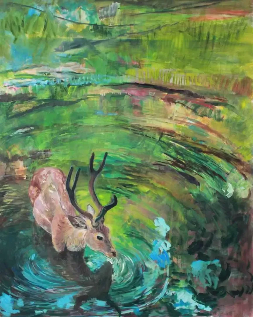 "Karşılaşma / Encounter" eseri NİL KÖKEN tarafından 2015 yılında 150x120 cm ölçülerinde Tuval üzeri yağlı boya tekniği ile yapılmıştır.