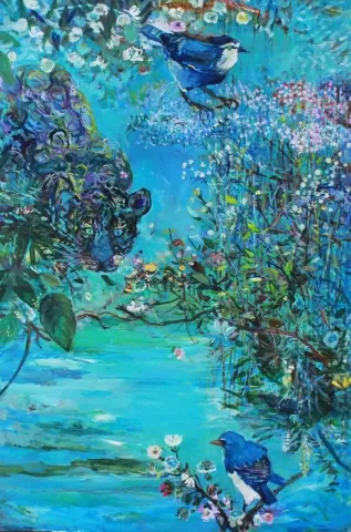 NİL KÖKEN — “İzleyen / Observer”, 2014 "İzleyen / Observer" eseri NİL KÖKEN tarafından 2014 yılında 120x80 cm ölçülerinde Tuval üzeri yağlı boya tekniği ile yapılmıştır.