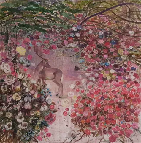 NİL KÖKEN — 2015 Bu eser NİL KÖKEN tarafından 2015 yılında 150x150 cm ölçülerinde Tuval üzeri yağlı boya tekniği ile yapılmıştır.