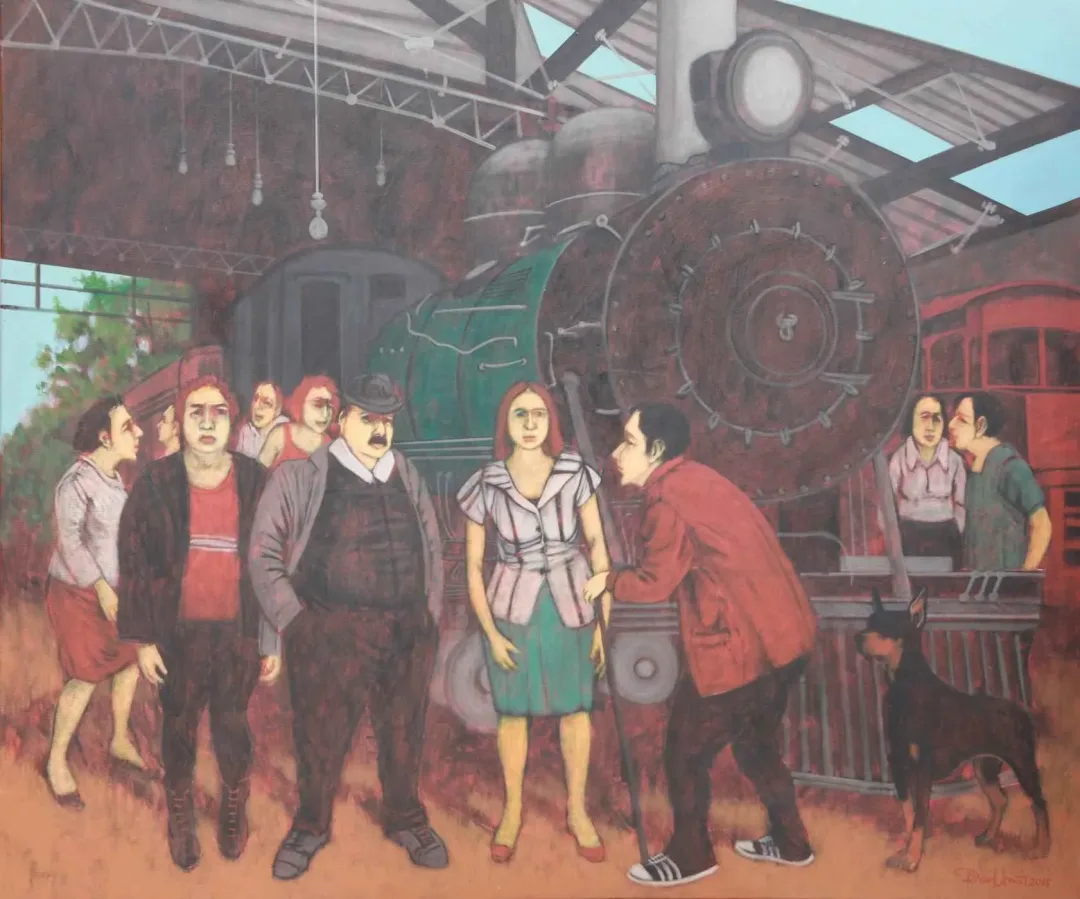 ORHAN UMUT — “İsimsiz”, 2015 "İsimsiz" eseri ORHAN UMUT tarafından 2015 yılında 126x150 cm ölçülerinde Tuval üzeri akrilik boya tekniği ile yapılmıştır.
