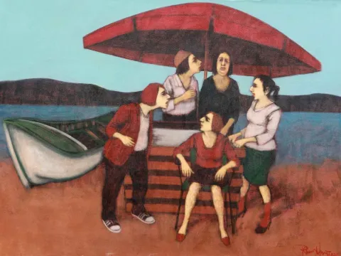 ORHAN UMUT — “Untitled”, 2015 "İsimsiz" eseri ORHAN UMUT tarafından 2015 yılında 60x80 cm ölçülerinde Tuval üzeri akrilik boya tekniği ile yapılmıştır.