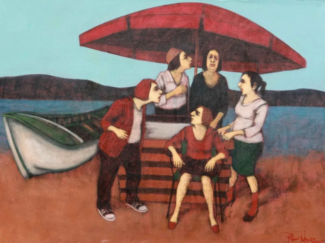 ORHAN UMUT — “İsimsiz”, 2015 "İsimsiz" eseri ORHAN UMUT tarafından 2015 yılında 60x80 cm ölçülerinde Tuval üzeri akrilik boya tekniği ile yapılmıştır.