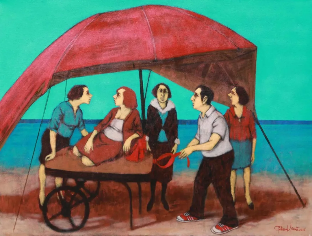 ORHAN UMUT — “İsimsiz”, 2015 "İsimsiz" eseri ORHAN UMUT tarafından 2015 yılında 60x80 cm ölçülerinde Tuval üzeri akrilik boya tekniği ile yapılmıştır.