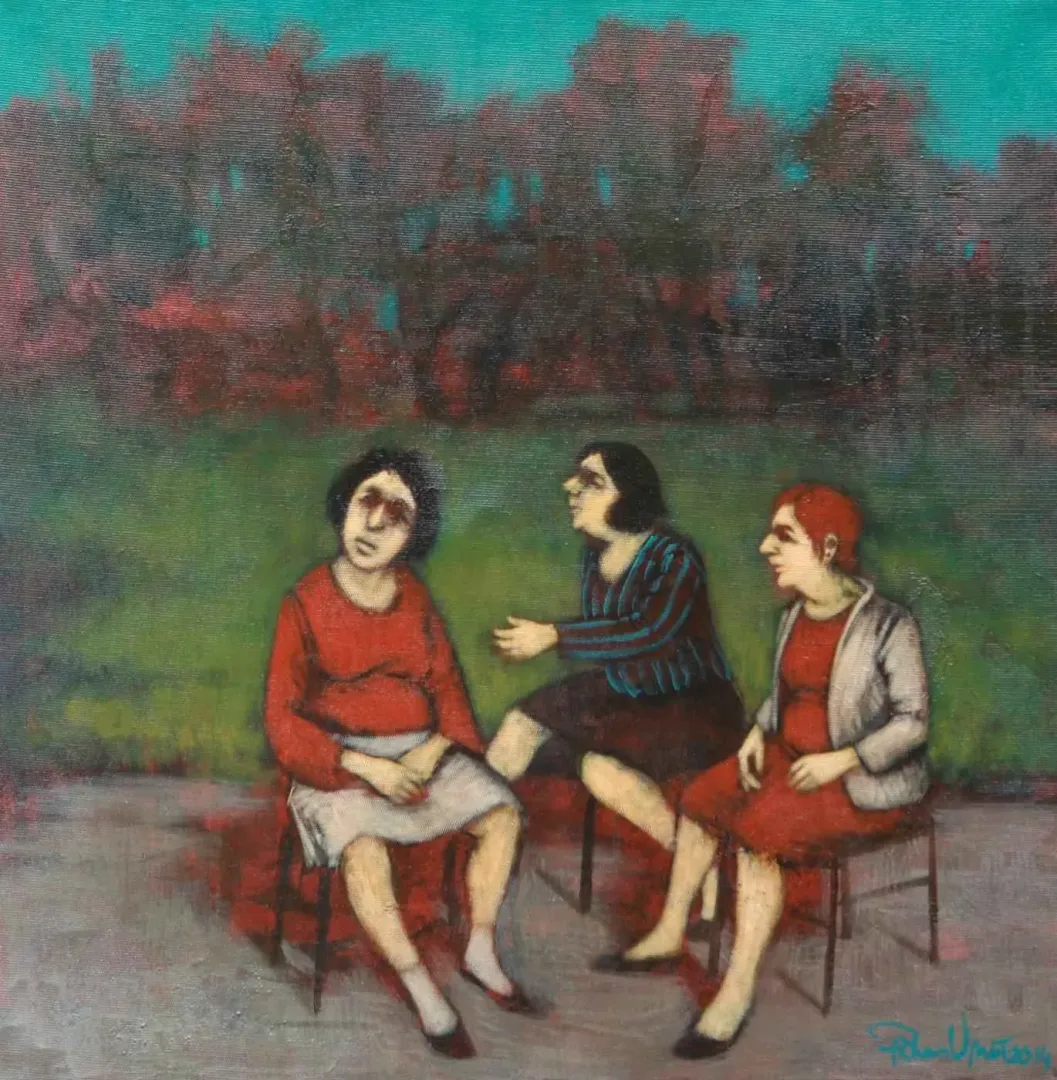 ORHAN UMUT — “İsimsiz”, 2014 "İsimsiz" eseri ORHAN UMUT tarafından 2014 yılında 50x50 cm ölçülerinde Tuval üzeri akrilik boya tekniği ile yapılmıştır.