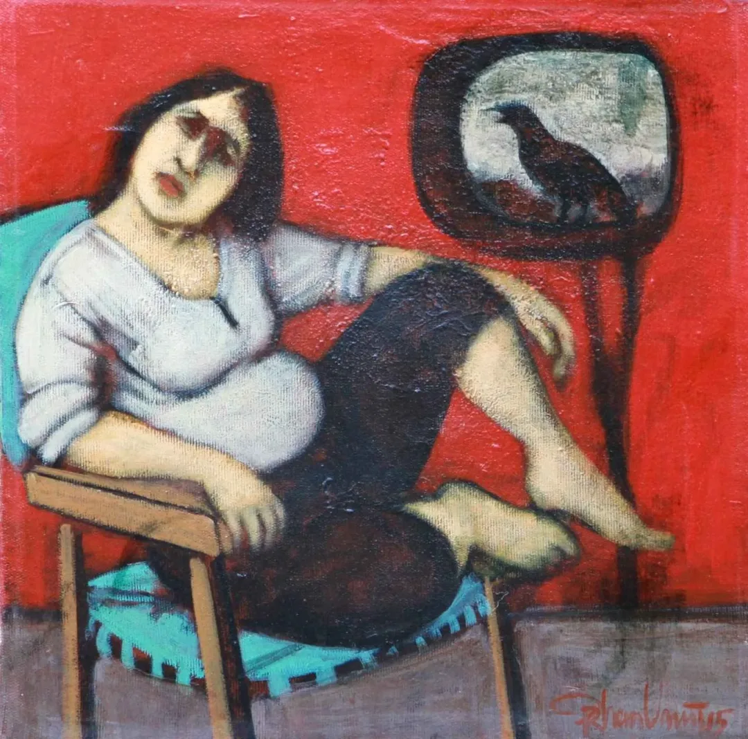 ORHAN UMUT — “İsimsiz”, 2015 "İsimsiz" eseri ORHAN UMUT tarafından 2015 yılında 30x30 cm ölçülerinde Tuval üzeri akrilik boya tekniği ile yapılmıştır.