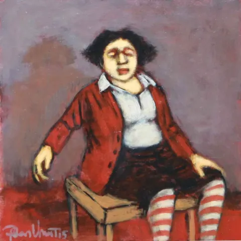 "İsimsiz" eseri ORHAN UMUT tarafından 2015 yılında 20x20 cm ölçülerinde Duralit üzeri akrilik boya tekniği ile yapılmıştır.