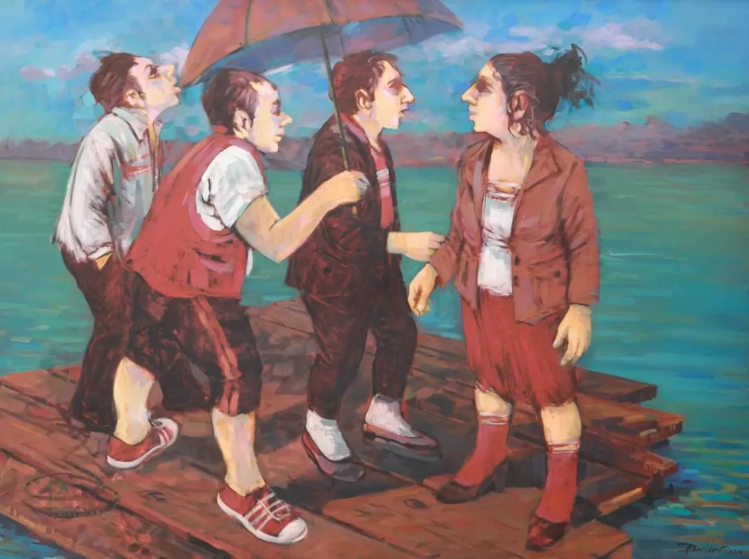 ORHAN UMUT — “İsimsiz”, 2010 "İsimsiz" eseri ORHAN UMUT tarafından 2010 yılında 90x120 cm ölçülerinde Tuval üzeri akrilik boya tekniği ile yapılmıştır.