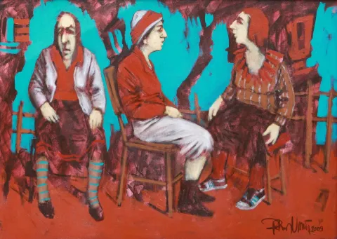 ORHAN UMUT — “İsimsiz”, 2009 "İsimsiz" eseri ORHAN UMUT tarafından 2009 yılında 50x70 cm ölçülerinde Tuval üzeri akrilik boya tekniği ile yapılmıştır.