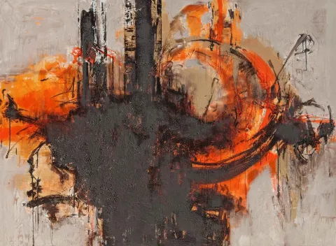 ÖZDEN GEZER — “İsimsiz”, 2014 "İsimsiz" eseri ÖZDEN GEZER tarafından 2014 yılında 150x200 cm ölçülerinde Tuval üzeri akrilik boya tekniği ile yapılmıştır.