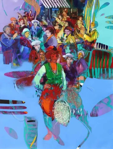 "Cafe-I" eseri HAKAN ESMER tarafından 2015 yılında 116x89 cm ölçülerinde Tuval üzeri yağlı boya tekniği ile yapılmıştır.