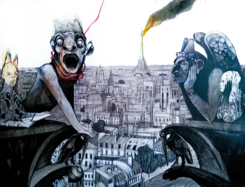 ERCAN AYÇİÇEK — “Notre Dame”, 2015 "Notre Dame" eseri ERCAN AYÇİÇEK tarafından 2015 yılında 89x116 cm ölçülerinde Tuval üzeri akrilik boya tekniği ile yapılmıştır.