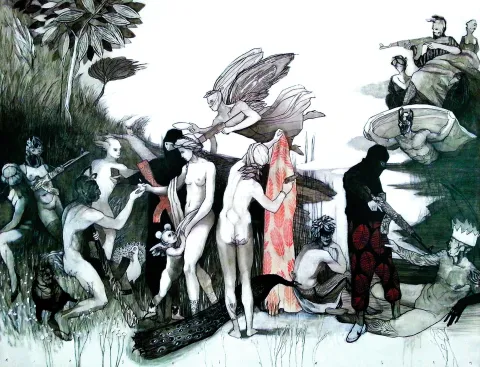"Parisin Yargısı" eseri ERCAN AYÇİÇEK tarafından 2015 yılında 89x116 cm ölçülerinde Tuval üzeri akrilik boya tekniği ile yapılmıştır.