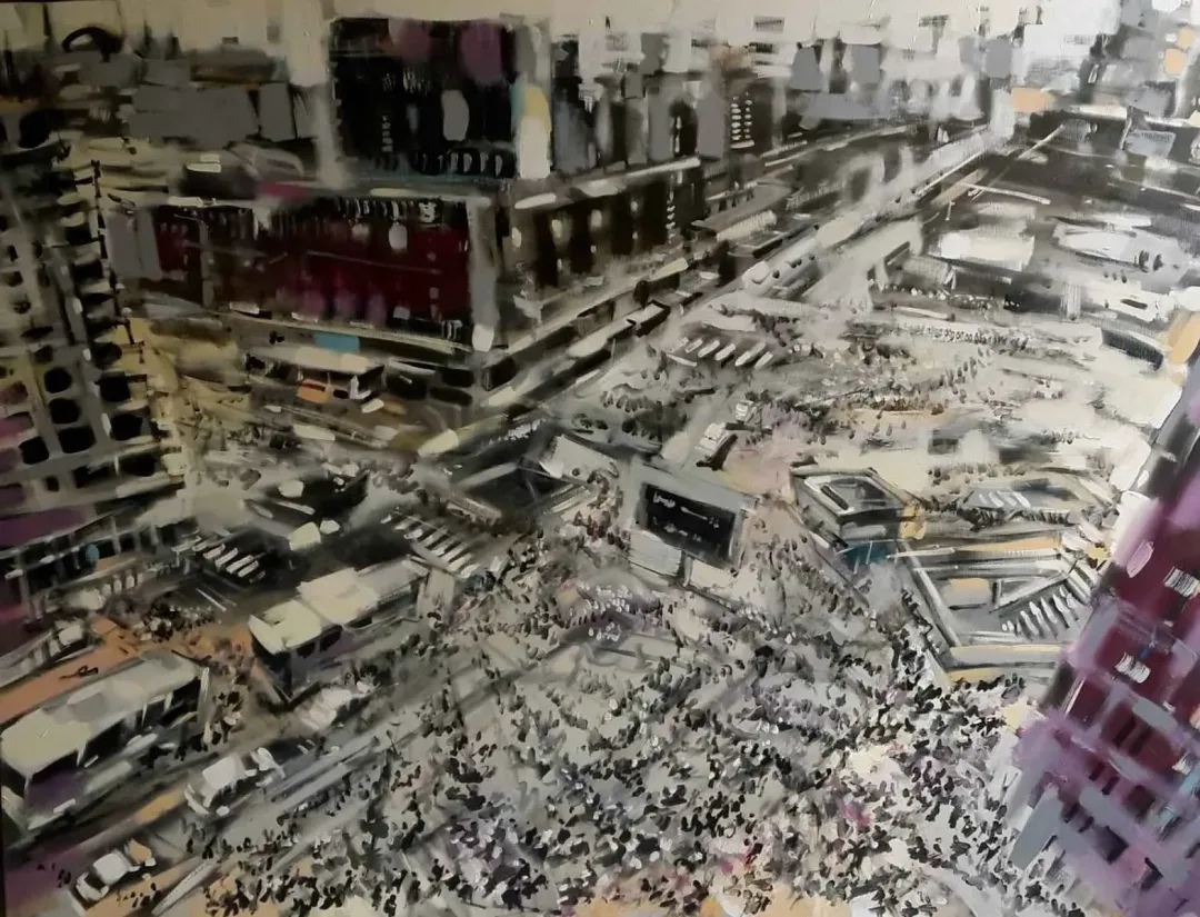 yakınlaştır "Kızılay" eseri AYHAN ÇETİN tarafından 2015 yılında 89x116 cm ölçülerinde Tuval üzeri yağlı boya tekniği ile yapılmıştır.