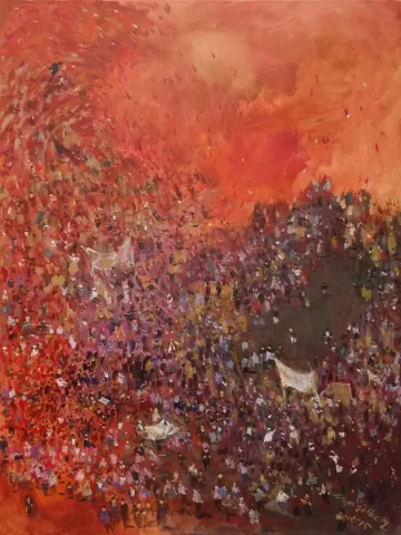"Geçiş Anı" eseri DERYA ÜLKER tarafından 2015 yılında 116x89 cm ölçülerinde Tuval üzeri akrilik boya tekniği ile yapılmıştır.
