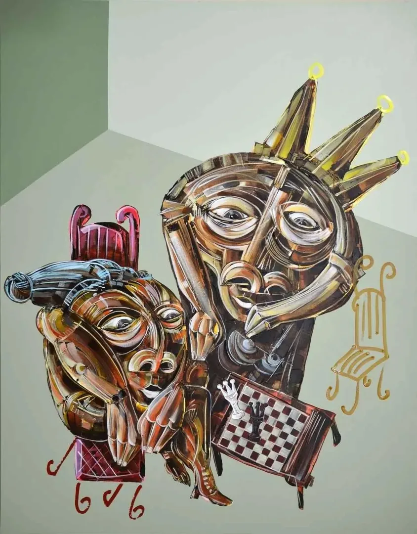 ERHAN LANPİR — “Berabere”, 2015 "Berabere" eseri ERHAN LANPİR tarafından 2015 yılında 116x89 cm ölçülerinde Tuval üzeri akrilik boya tekniği ile yapılmıştır.