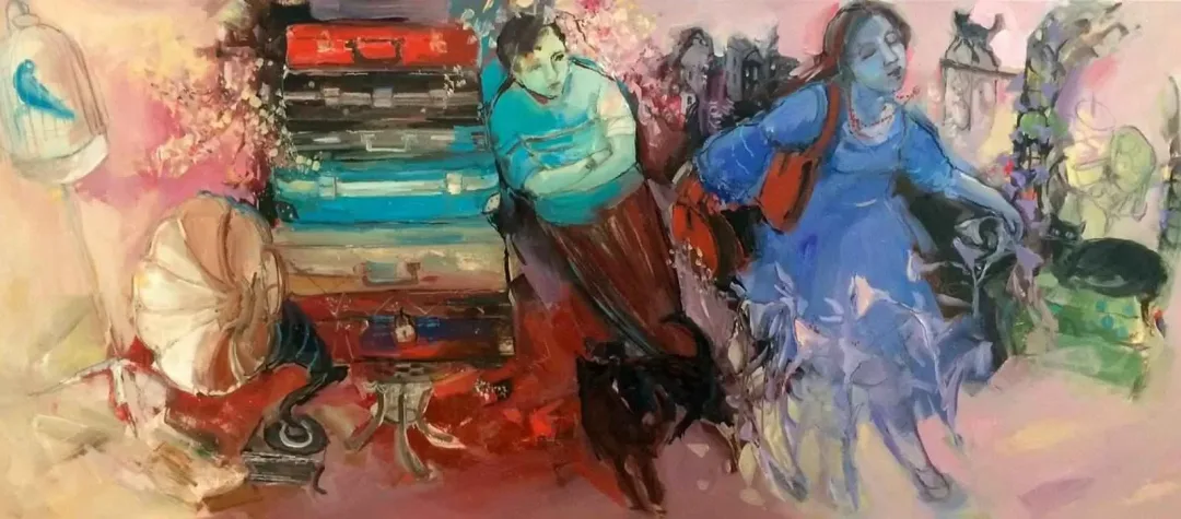 PERUZE HAMURCU — “İçsel Yolculuk”, 2015 "İçsel Yolculuk" eseri PERUZE HAMURCU tarafından 2015 yılında 60x135 cm ölçülerinde Tuval üzeri yağlı boya tekniği ile yapılmıştır.