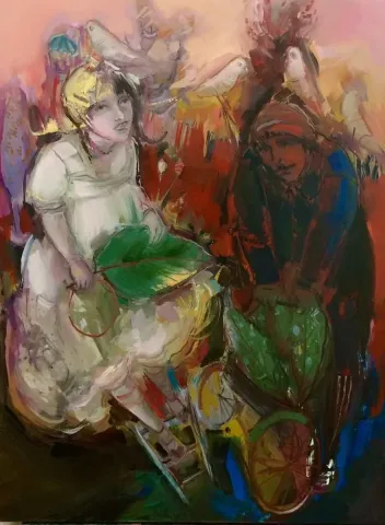 "Silik Gölge" eseri PERUZE HAMURCU tarafından 2014 yılında 80x60 cm ölçülerinde Tuval üzeri yağlı boya tekniği ile yapılmıştır.
