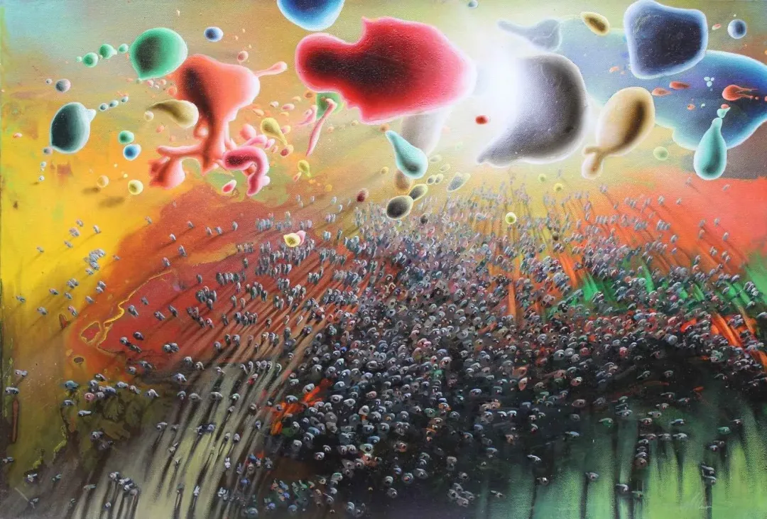 "Araf" eseri RAŞİT ALTUN tarafından 50x73 cm ölçülerinde Tuval üzeri akrilik boya tekniği ile yapılmıştır.