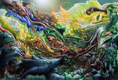 "Araf" eseri RAŞİT ALTUN tarafından 50x73 cm ölçülerinde Tuval üzeri akrilik boya tekniği ile yapılmıştır.