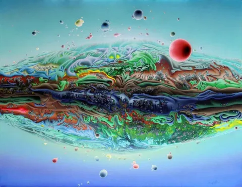 "Araf" eseri RAŞİT ALTUN tarafından 110x140 cm ölçülerinde Tuval üzeri akrilik boya tekniği ile yapılmıştır.