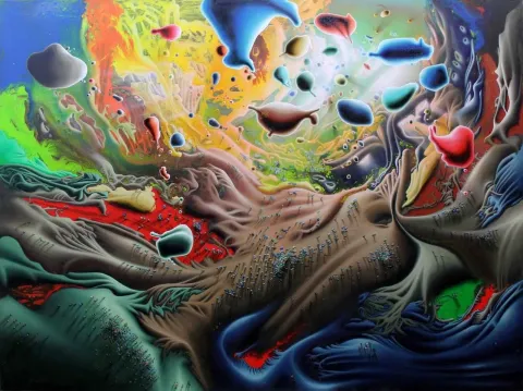 "Araf" eseri RAŞİT ALTUN tarafından 127x170 cm ölçülerinde Tuval üzeri akrilik boya tekniği ile yapılmıştır.