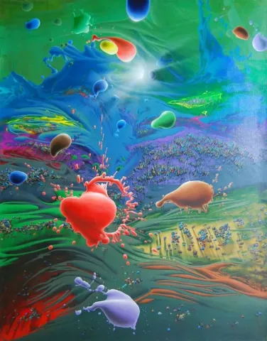 "Araf" eseri RAŞİT ALTUN tarafından 140x110 cm ölçülerinde Tuval üzeri akrilik boya tekniği ile yapılmıştır.