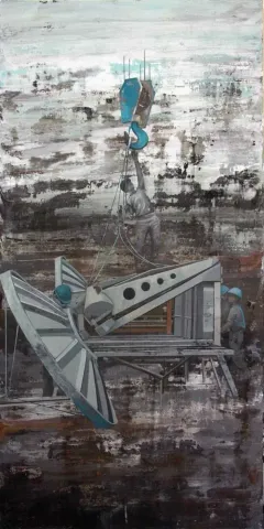 "İsimsiz" eseri ŞAHİN DEMİR tarafından 2015 yılında 160x80 cm ölçülerinde Tuval üzeri akrilik boya tekniği ile yapılmıştır.