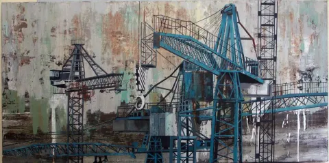 "İsimsiz" eseri ŞAHİN DEMİR tarafından 2015 yılında 80x160 cm ölçülerinde Tuval üzeri akrilik boya tekniği ile yapılmıştır.