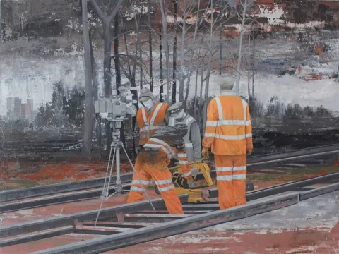 "İsimsiz" eseri ŞAHİN DEMİR tarafından 2015 yılında 90x120 cm ölçülerinde Tuval üzeri akrilik boya tekniği ile yapılmıştır.