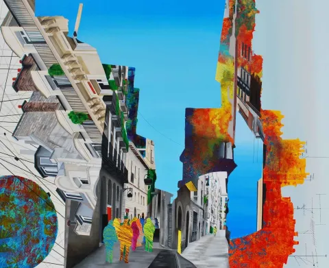 "İsimsiz" eseri ARDA SELİM tarafından 2015 yılında 116x140 cm ölçülerinde Tuval üzeri akrilik boya tekniği ile yapılmıştır.